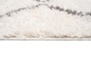 Teppich Boho mit Fransen Creme Zigzag Shaggy