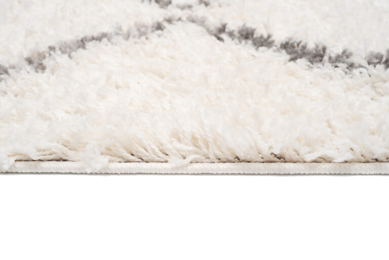 Teppich Boho mit Fransen Creme Zigzag Shaggy