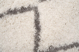 Teppich Boho mit Fransen Creme Zigzag Shaggy