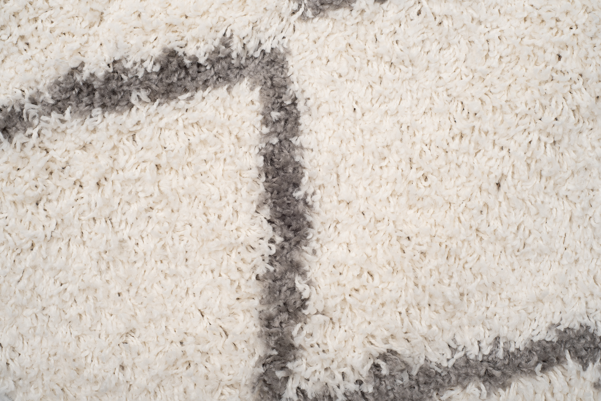 Teppich Boho mit Fransen Creme Zigzag Shaggy