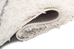 Teppich Boho mit Fransen Creme Zigzag Shaggy