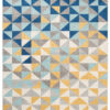Teppich Lazur Grau Mehrfarbig Geometrisch Kleine Dreiecke