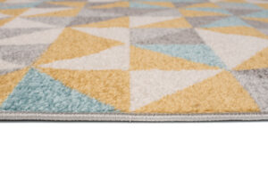 Teppich Lazur Grau Mehrfarbig Geometrisch Kleine Dreiecke