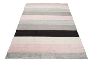 Teppich Lazur Hellgrau Rosa Geometrisch Linien