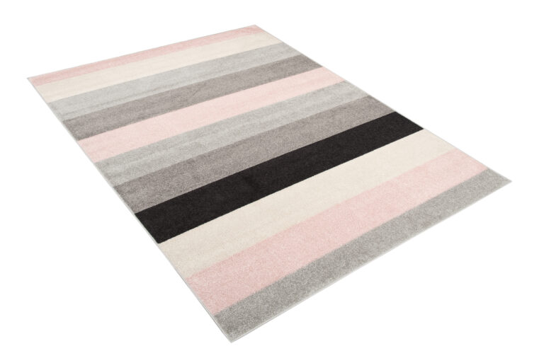 Teppich Lazur Hellgrau Rosa Geometrisch Linien