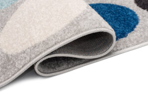 Teppich Lazur Grau Blau Geometrisch Kreise