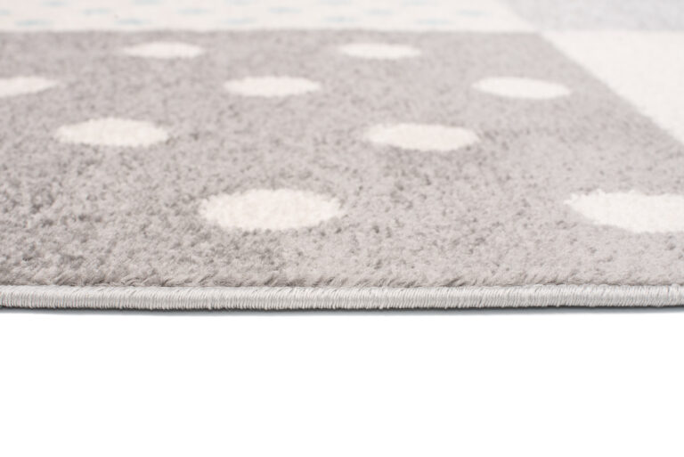 Teppich Lazur Grau Türkis Vierecke Kinderzimmer