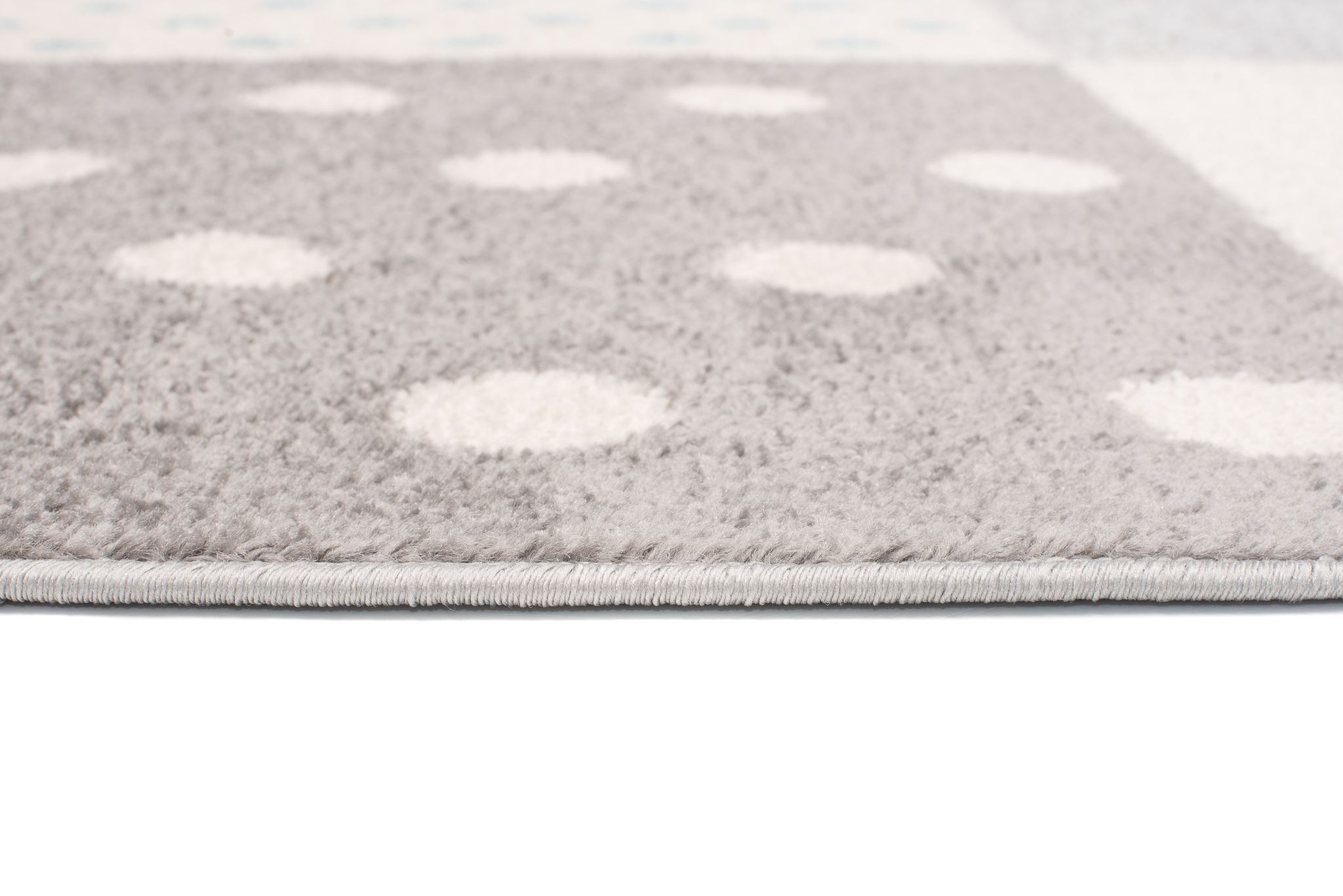 Teppich Lazur Grau Türkis Vierecke Kinderzimmer