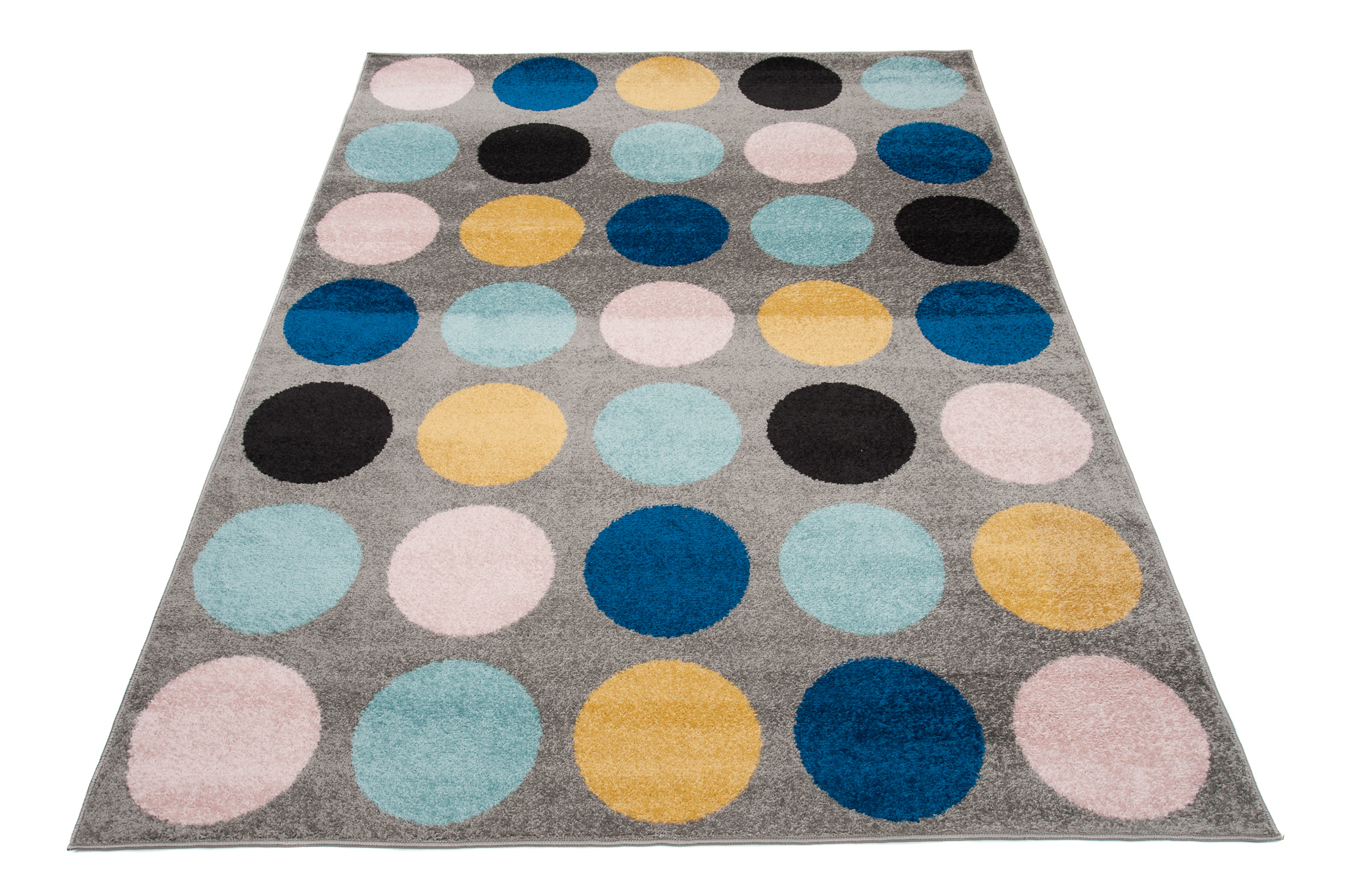 Teppich Lazur Grau Mehrfarbig Geometrisch Kreise