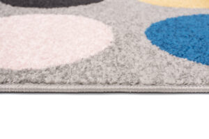 Teppich Lazur Grau Mehrfarbig Geometrisch Kreise