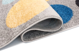 Teppich Lazur Grau Mehrfarbig Geometrisch Kreise