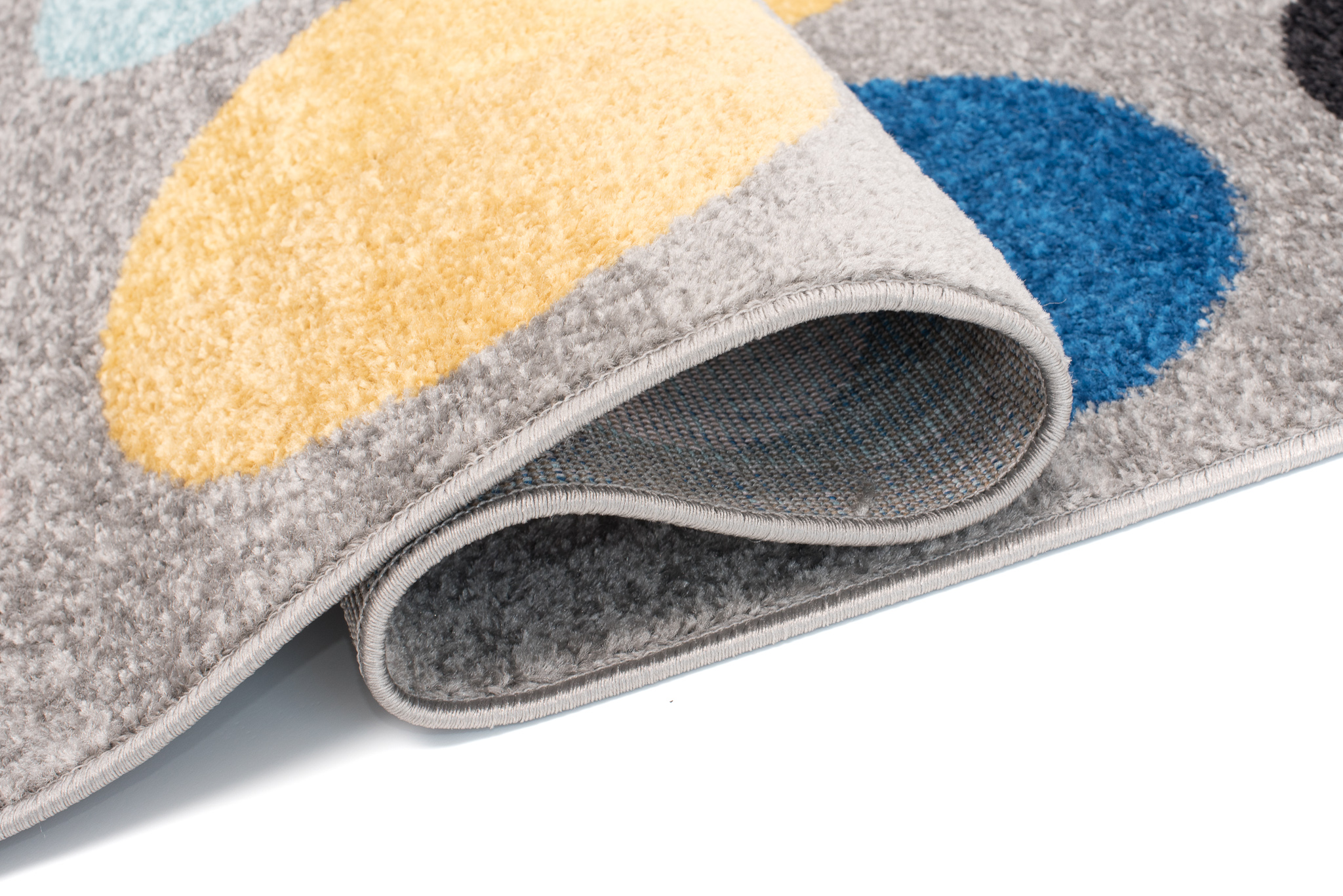 Teppich Lazur Grau Mehrfarbig Geometrisch Kreise