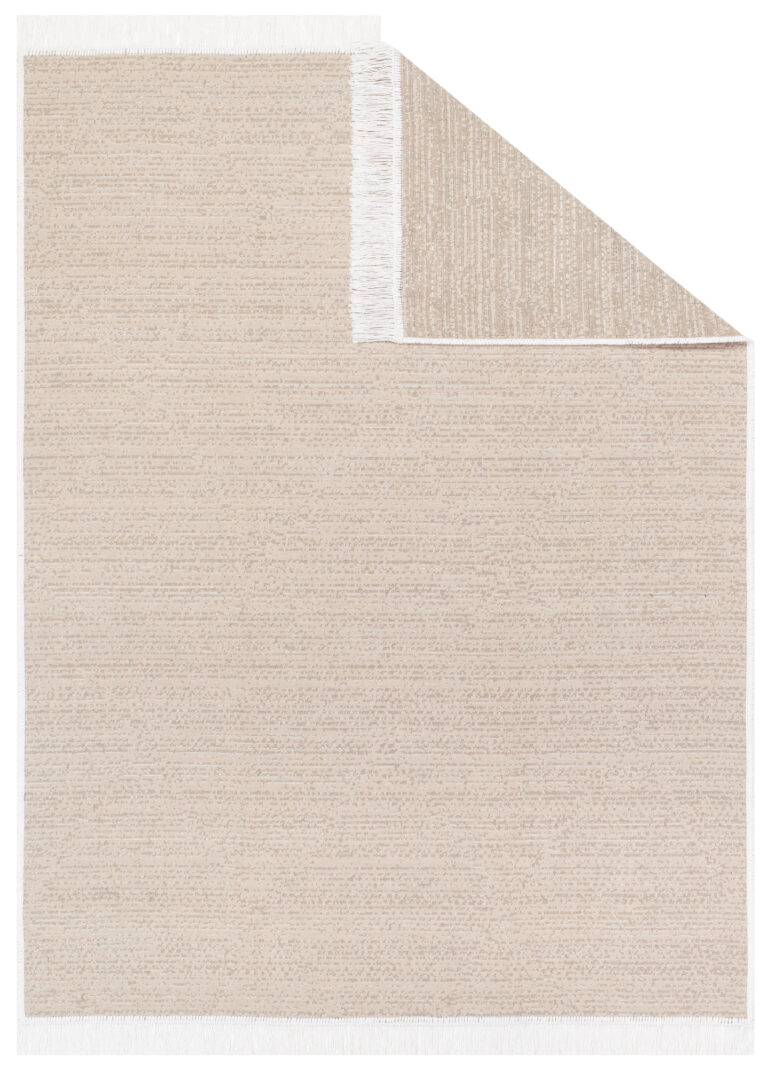 Teppich Azteca Baumwolle Beige mit Fransen