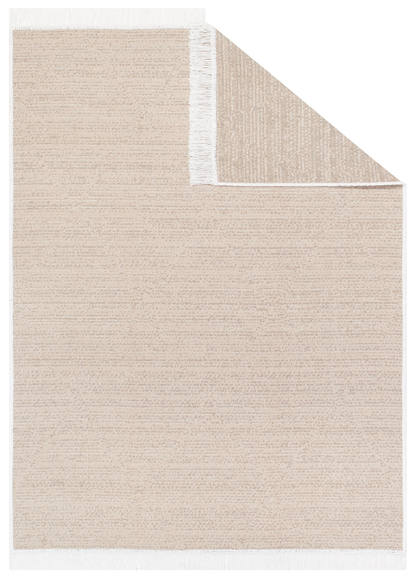 Teppich Azteca Baumwolle Beige mit Fransen