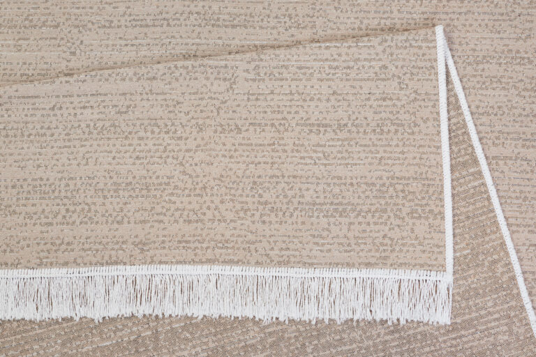 Teppich Azteca Baumwolle Beige mit Fransen