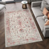 Teppich Retro Rostbraun Grau Ornamente Vintage