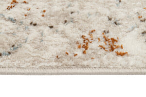 Teppich Retro Grau Blau Rostbraun Mosaik Vintage