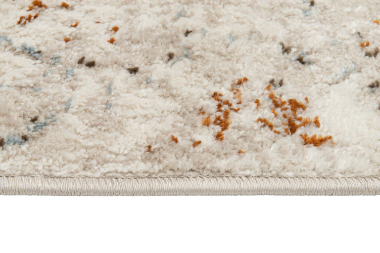 Teppich Retro Grau Blau Rostbraun Mosaik Vintage