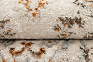 Teppich Retro Grau Blau Rostbraun Mosaik Vintage