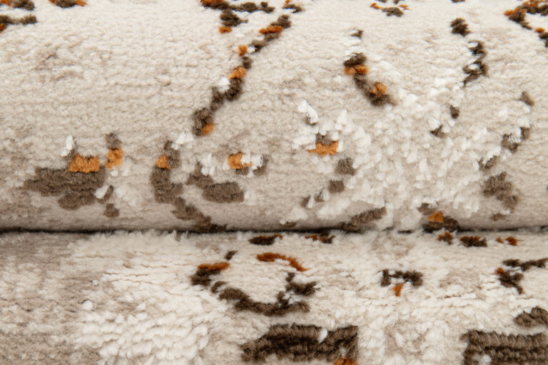 Teppich Retro Grau Rostbraun Vintage Ornamente