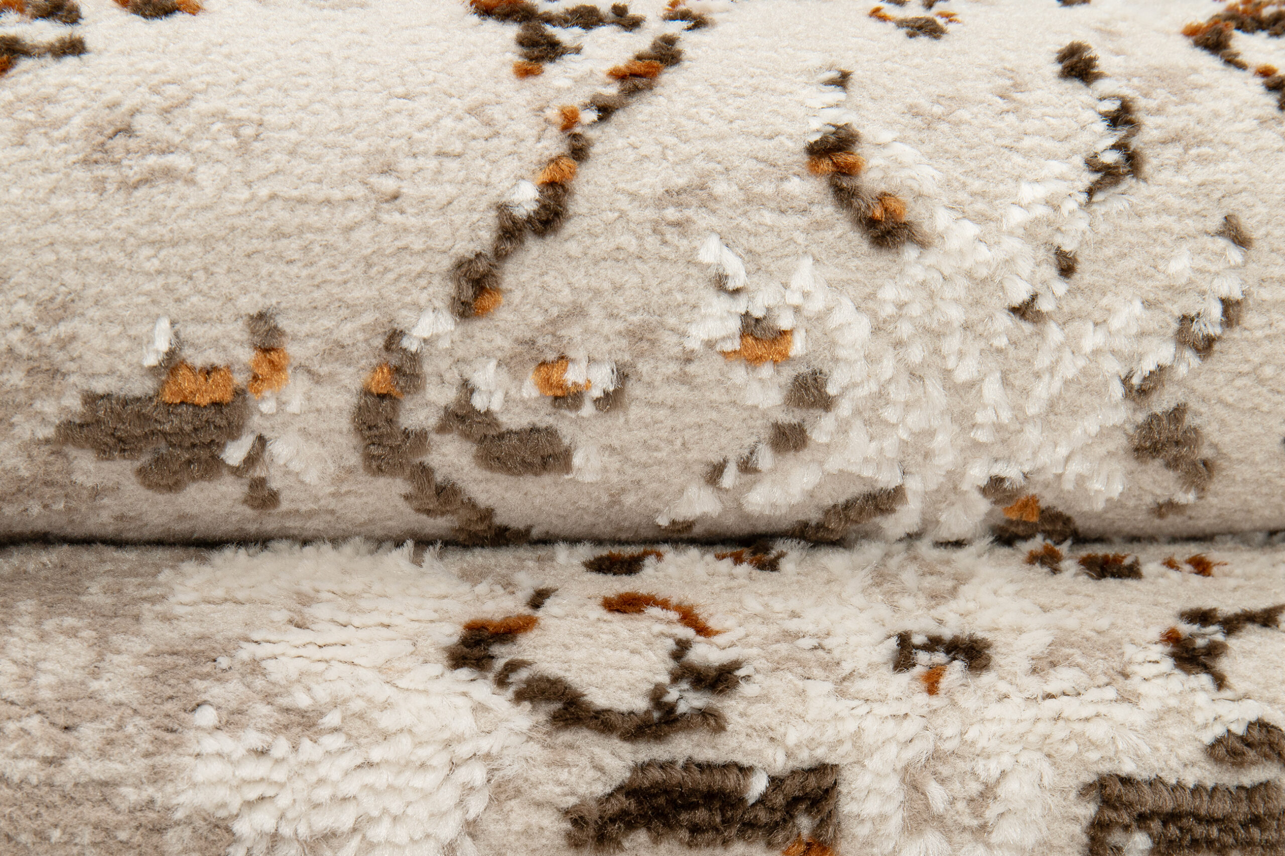 Teppich Retro Grau Rostbraun Vintage Ornamente