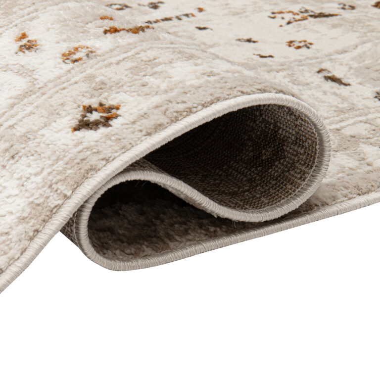 Teppich Retro Grau Rostbraun Vintage Ornamente