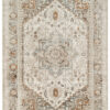 Teppich Retro Grau Blau Rostbraun Floral Vintage