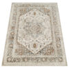 Teppich Retro Grau Blau Rostbraun Floral Vintage