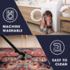 Teppich Ritz Beige Blau Ornament