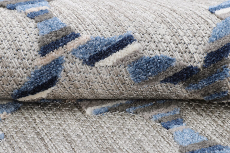 Outdoorteppich Patio Rund Blau Trellis