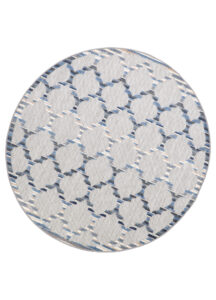 Outdoorteppich Patio Rund Blau Trellis