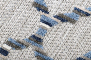 Outdoorteppich Patio Rund Blau Trellis