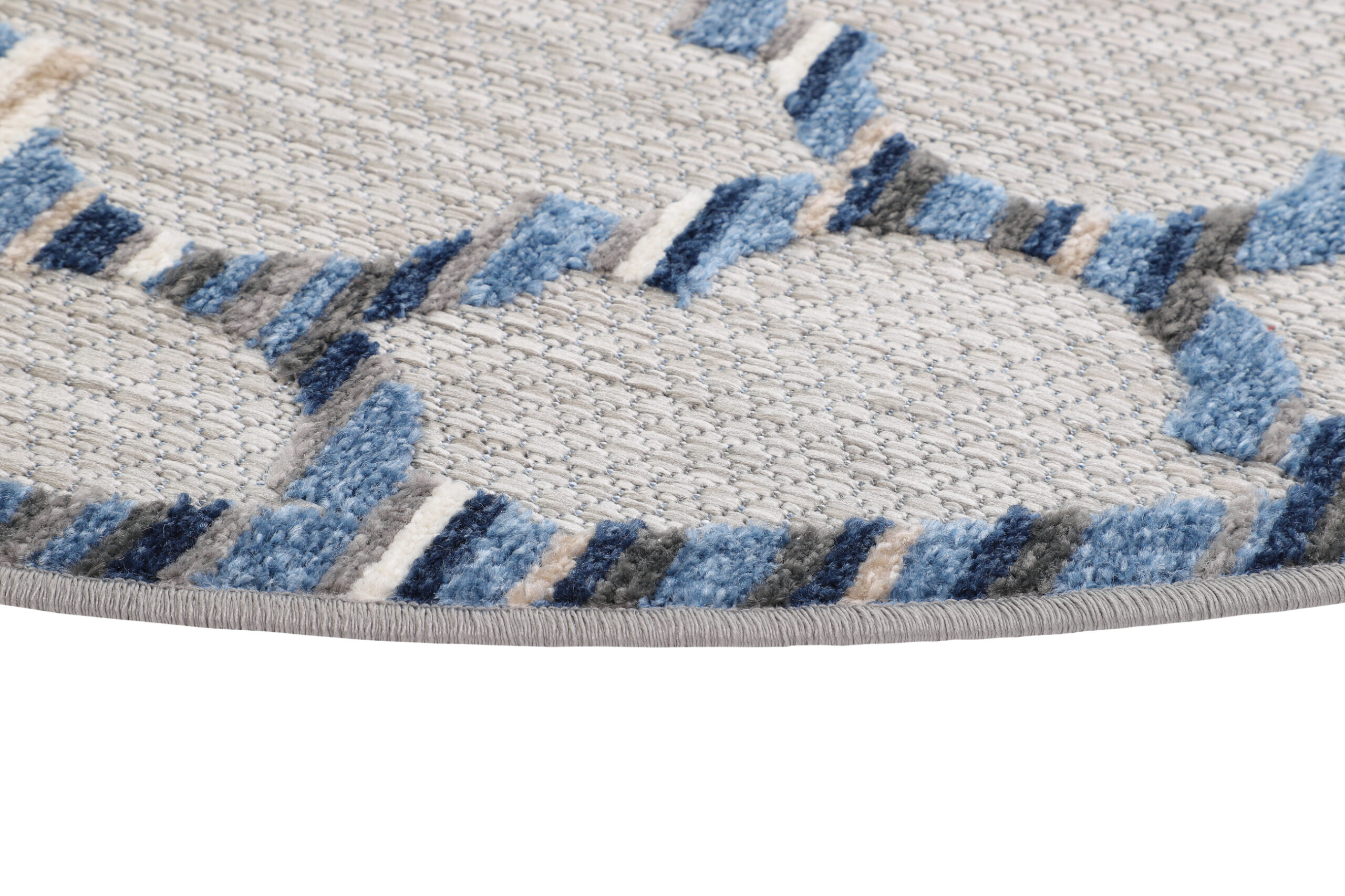 Outdoorteppich Patio Rund Blau Trellis