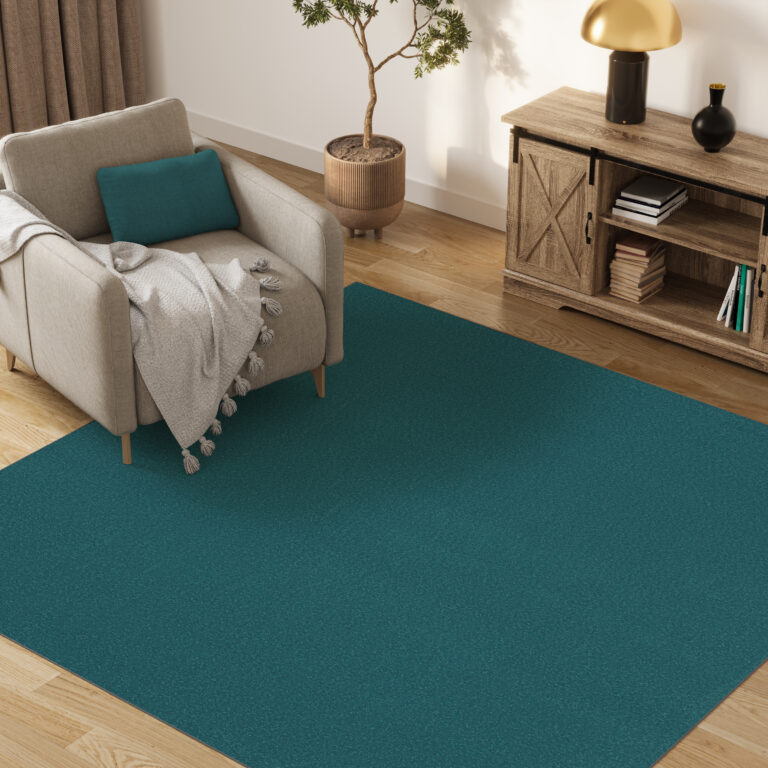 Teppich Mono Quadrat Indoor Outdoor Blau