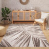 Teppich Outdoor Patio Grau Beige Blätter