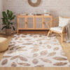 Teppich Outdoor Patio Creme Beige Blätter