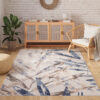 Teppich Outdoor Patio Grau Blau Blätter